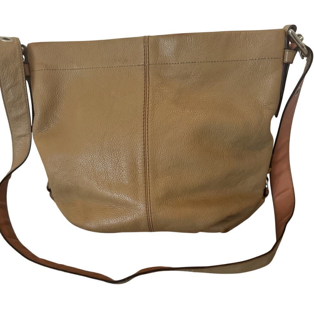 COACH VINTAGE SHOULDER BAG PEBBLED ORANGE LEATHER DUFFLE PURSE
